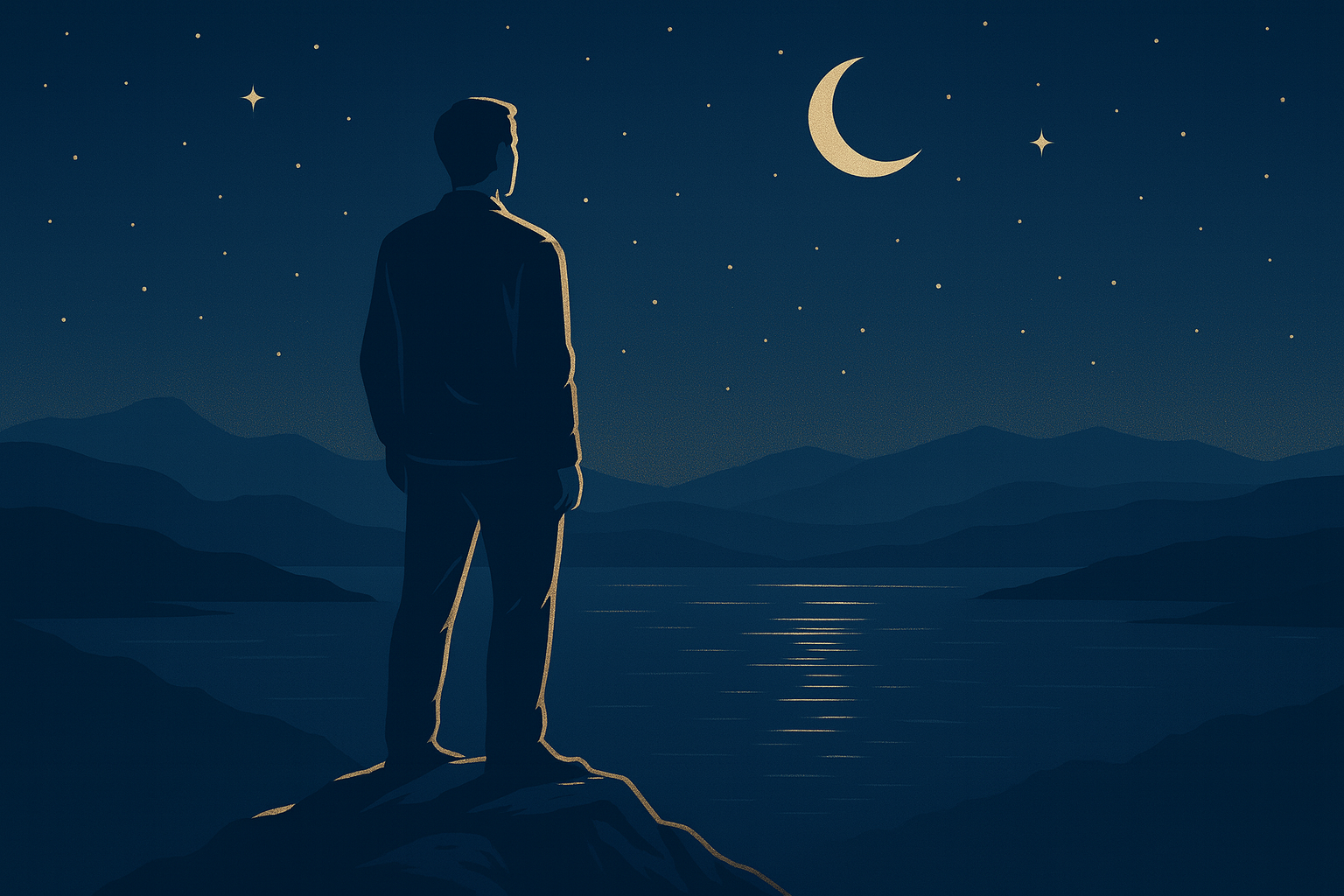 Realistyczna scena wewnętrznej równowagi w ciepłym, złotym świetle